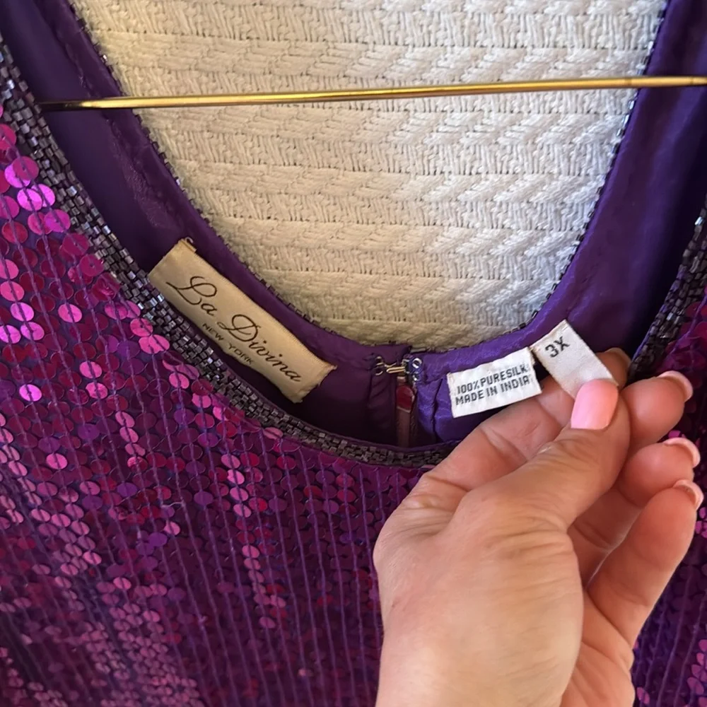 La divina dress purple shimmer sequined dress brand new with tags - Picture 2 of 12